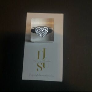 Hand Crafted Dazzling Heart-Shaped Sterling Silver Ring size 9